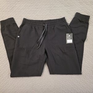 Jaanuu Women's Jace Skinny Scrub Jogger, Black, Small Tall